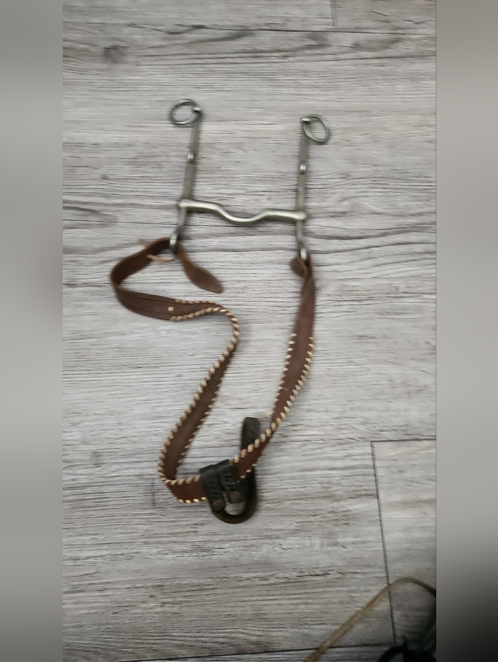 Star Steel Silvr Vint Nvr Rust Curb Horse Bit. Made In England. Leather Strap.